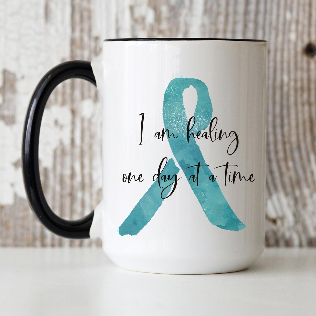 I Am Healing Teal Cancer Ribbon 15 Oz Mug - Etsy