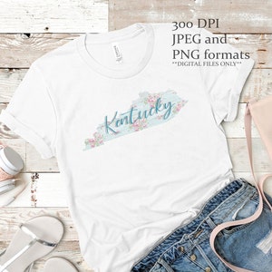 Floral Kentucky Sublimation Graphic PNG JPEG