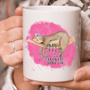 Sloth Animal Spirit  11 oz white coffee mug
