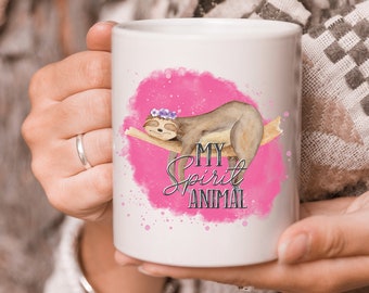 Sloth Animal Spirit 11 oz White Coffee Mug