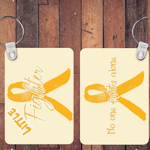 Childhood Cancer Little Fighter Yellow Ribbon Keychain