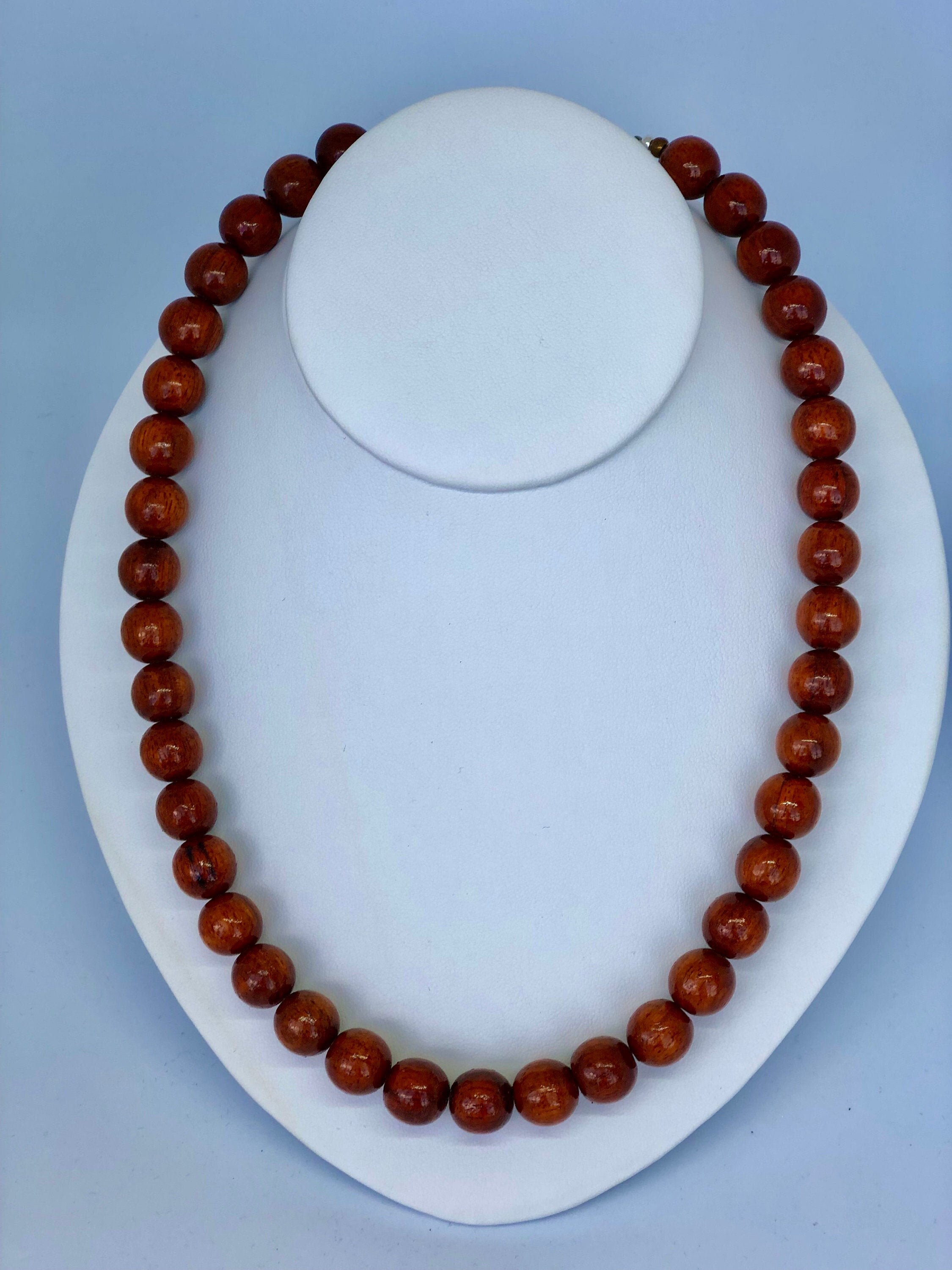 Koa Koa Wood Beads Men's Gift Wood Bead Necklace Etsy