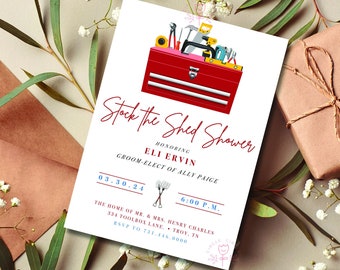 Stock the Shed Shower, Groom Shower, Tool Shower, Groom to Be, Bridal Shower, Wedding Shower, Groomsman, Stock the Shed, Invitation