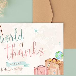 Travel Agent Thank You Card, Postcard, Travel Agency Card, Watercolor Travel Vintage Postcard, Postcard, Thank You card, Business Thank You