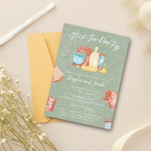 Stock the Pantry Shower, Bridal Shower, Kitchen Shower, Bride to Be, Wedding Shower, Stock the Pantry, Stock the Kitchen, Invitation,Wedding