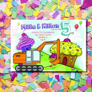 Verjaardagsfeestje bouw, graafmachine verjaardag, cupcake verjaardag, tweeling verjaardagsfeestje, jongen verjaardagsfeestje, genderneutraal