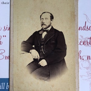 Vintage Photograph of Man with Beard, Carte de Visite, Cabinet Card, Antique Photograph, Old Photo, Black and White Picture