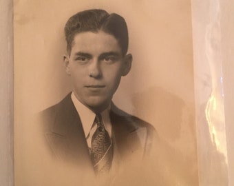 Vintage Photograph of Young Man, Antique Photograph, Old Photo, Black and White, Sepia Picture