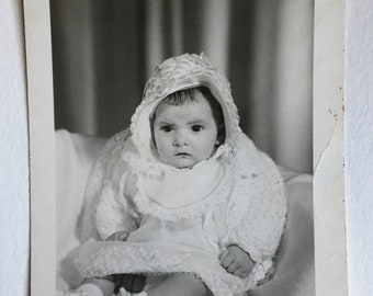 Vintage Baby Photograph, Antique Photograph, Old Photo, Black and White Picture