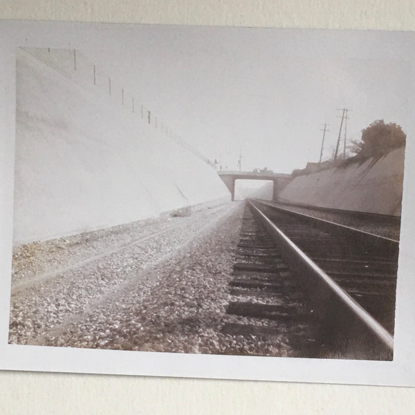 Vintage Photograph of Railroad Tracks, Antique Photograph, Old Photo, Black and White