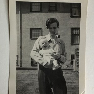 Vintage Photograph of Man and Baby, Antique Photograph, Old Photo, Black and White, Sepia Photo