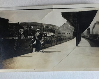 Vintage Children and Woman Photo, Vintage Photo, Antique Photograph, Old Photo, Black and White, Sepia Photo