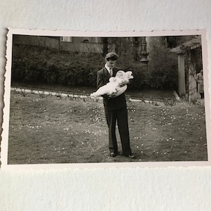 Vintage Photograph of Man and Baby, Antique Photograph, Old Photo, Black and White, Sepia Photo