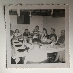 Vintage Family Photograph, Vintage Christmas Photo, 1950s Photo, Antique Photo, Old Photo, Black and White, Sepia Photo