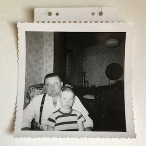 Vintage Photograph of Man and Child, Antique Photograph, Old Photo, Black and White, Sepia Photo