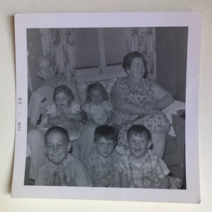 Vintage Photograph of Family, Vintage 1950s Photo, Antique Photograph, Old Photo, Black and White, Sepia Photo