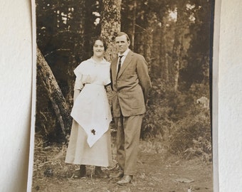 Vintage Couple Photograph, Antique Photo, Old Photo, Black and White, Sepia Photo