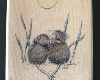 House Mouse Stamp Together Under The Moon
