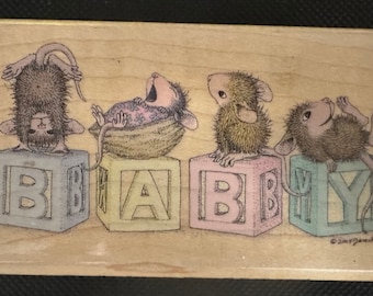 House Mouse Stamp Baby Blocks*