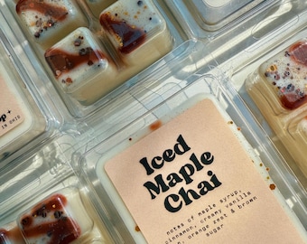 Iced Maple Chai Soy Wax Melt: Eco-Friendly Shimmer Clamshell