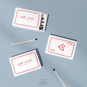Bomboniera personalizzata per matrimonio con scatola di fiammiferi / Modello Canva (download digitale)