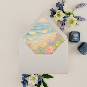Floral Envelope Liner Templates: DIY Wedding Invitation Insert (PDF Download)