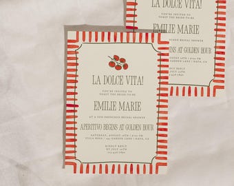 Italian Summer Shower Invitation Bundle | Amalfi Coast, La Dolce Vita (Canva Template)
