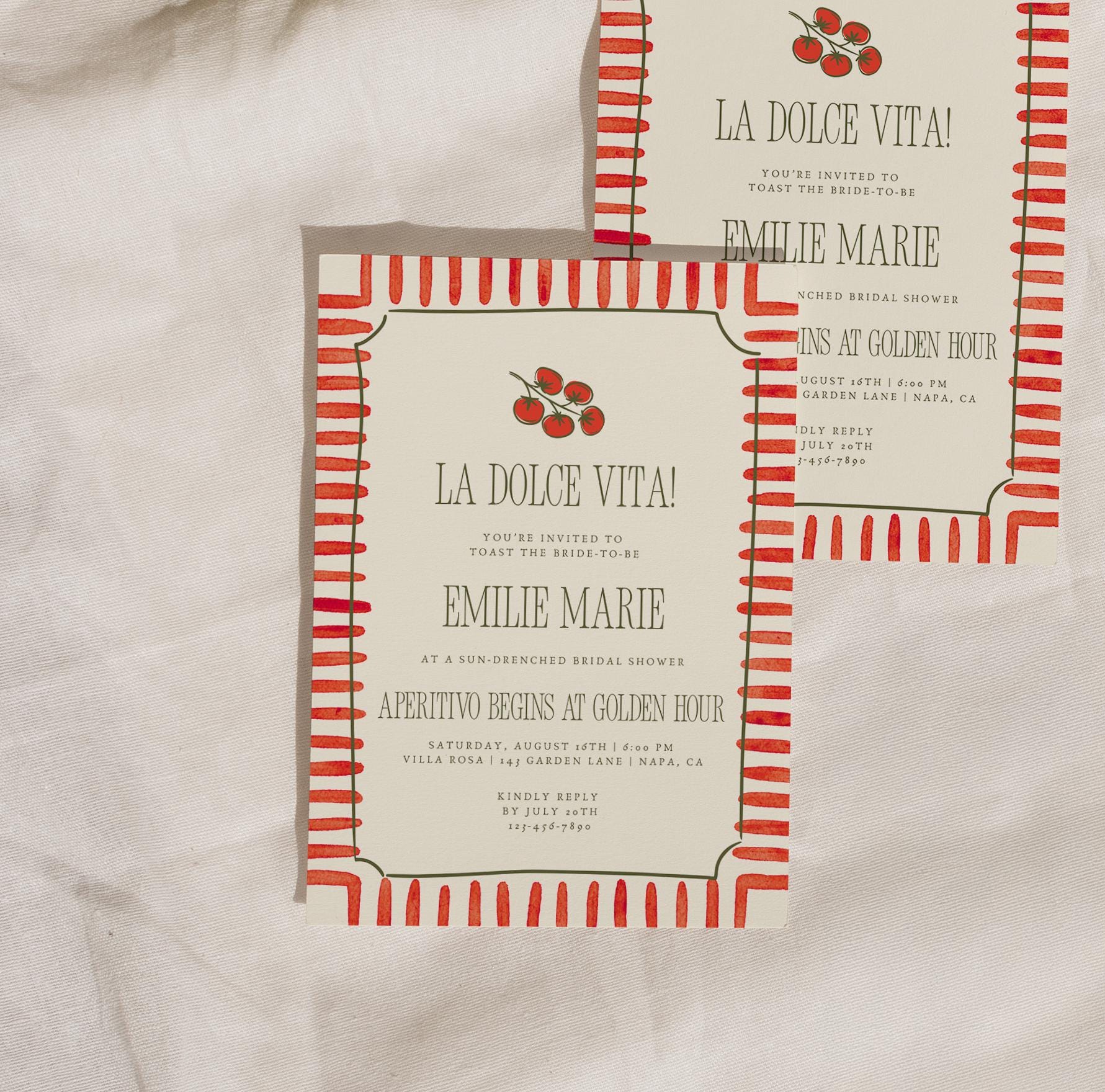 Italian Summer Shower BUNDLE Canva Template Ciao Bella Bridal