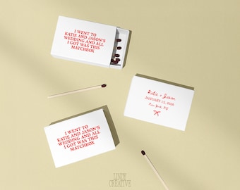 Funny Wedding Favor Matchbox Template | Editable Canva Design (Digital)
