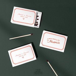 Personalisierte Hochzeit Streichholzschachtel Geschenk | A Match Made in Heaven Design (Digitale Datei)