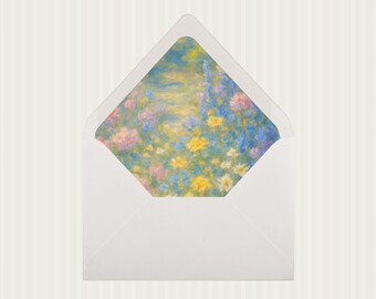 Floral Envelope Liner Template: Parisian Garden Wedding Stationery (PDF Download)