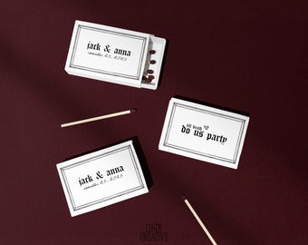 Matchbox Favor | Wedding Favor | Personalized Matches | Personalized Matchbox | Wedding Gift | Custom Matchbox | Alt Wedding | Till Death
