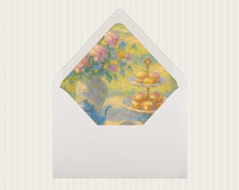 Botanical Envelope Liner Templates: Tea Party Wedding Invitations (PDF Download)