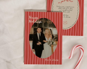 Whimsical Photo Christmas Card: Editable Canva Template (Digital Download
