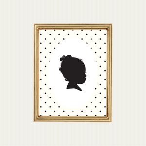 Custom POLKA DOT Silhouette Portrait from Photo | Personalized Christmas Gift Silhouette Child's Portrait Classic Family Portrait Digital
