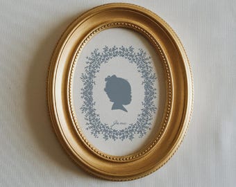 Custom Silhouette Portrait from Photo | Vintage Floral Frame (Digital Download)
