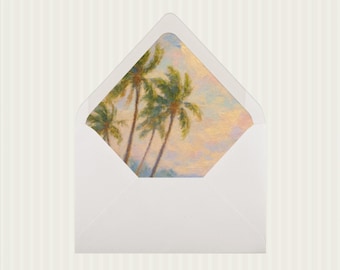 Tropical Palm Wedding Envelope Liner: DIY Elegant Stationery (PDF Download)