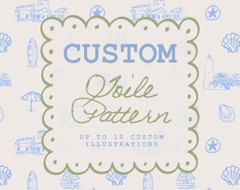 Custom Hand-Drawn Toile Pattern: Wedding Keepsake (Digital Download)