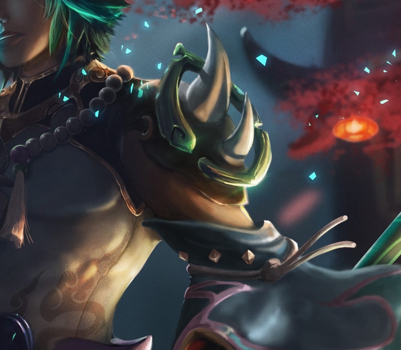 Genshin Impact Xiao Splash Art Illustration 11 x 17 | Etsy