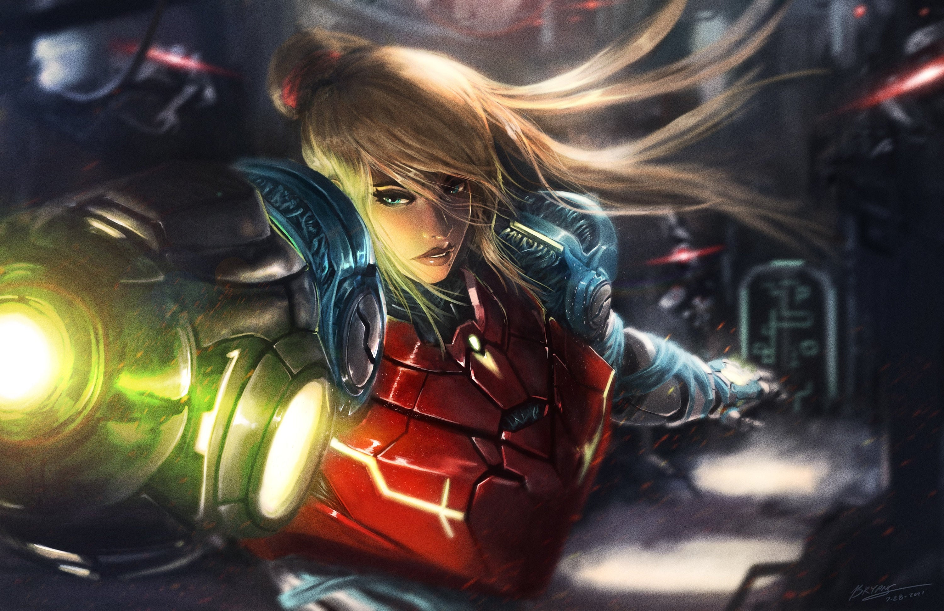 Metroid Dread Samus Splash Art Illustration 11 X 17 Inches Print Etsy