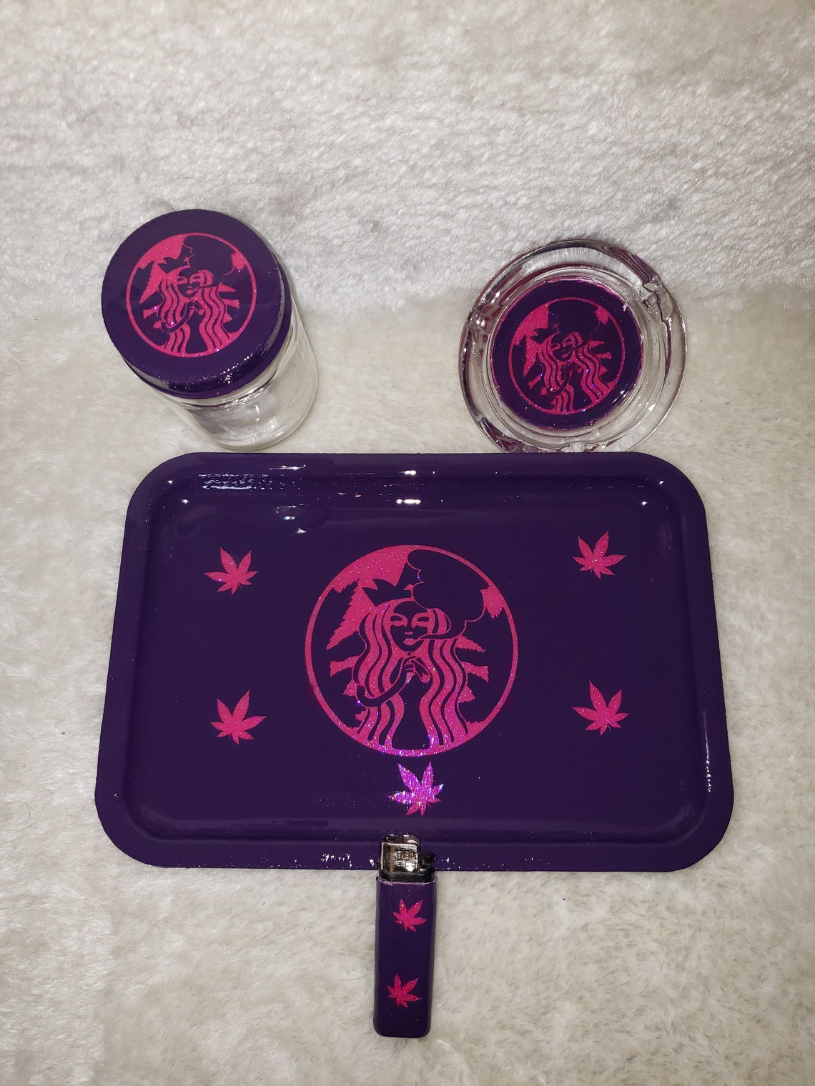 4 Piece Rolling Tray Kit Starbucks Stoner Rolling Tray Kit Etsy