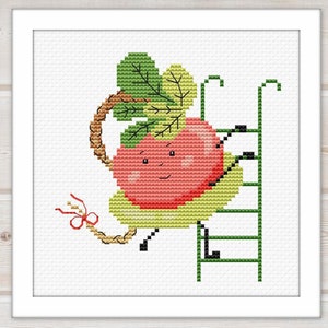 Radish Cross Stitch Pattern Funny Vegetables Summer Cross Stitch Pattern Easy Pattern Needlepoint Printable PDF Instant Download