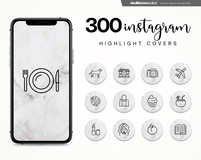 300 Marble Instagram Highlight Covers Instagram Highlight Etsy