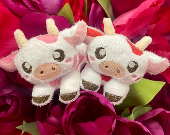 Valentines Day Cute Laying Cow Plush