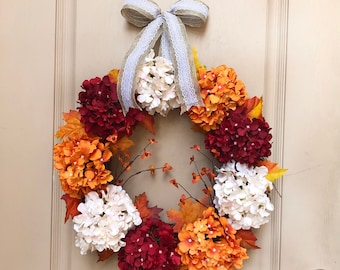 Fall Hydrangea Wreath | Fall Wreath | Hydrangea Wreath | Hydrangea | Autumn Hydrangea Wreath | Fall Decor | Autumn Decoration | Fall