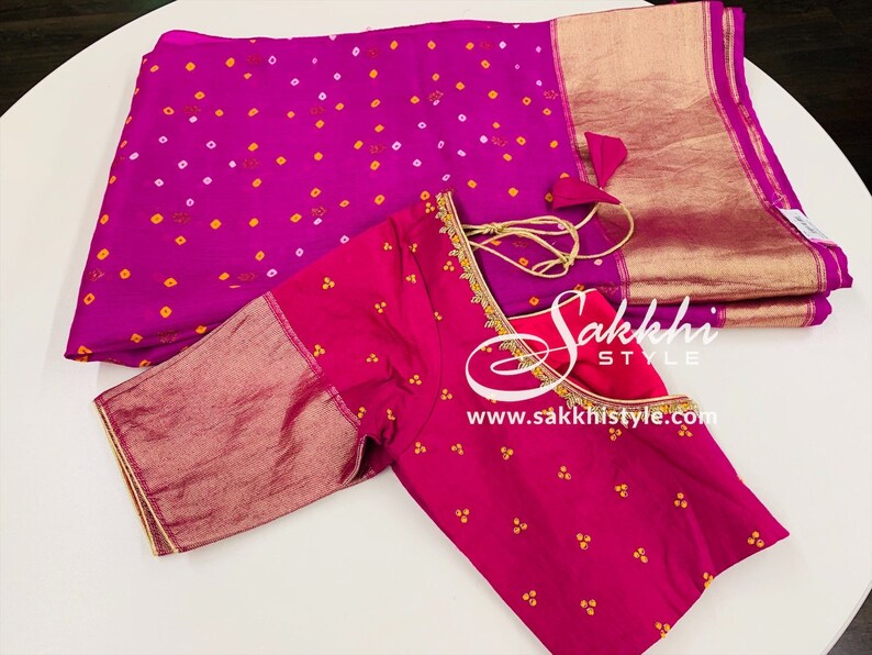 Purple and Pink Muggy Silk Saree