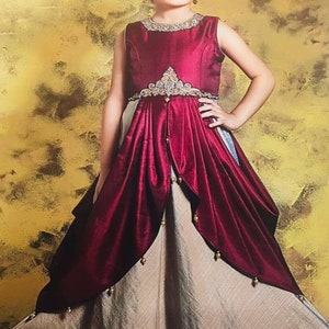 Maroon and Ivory Gown