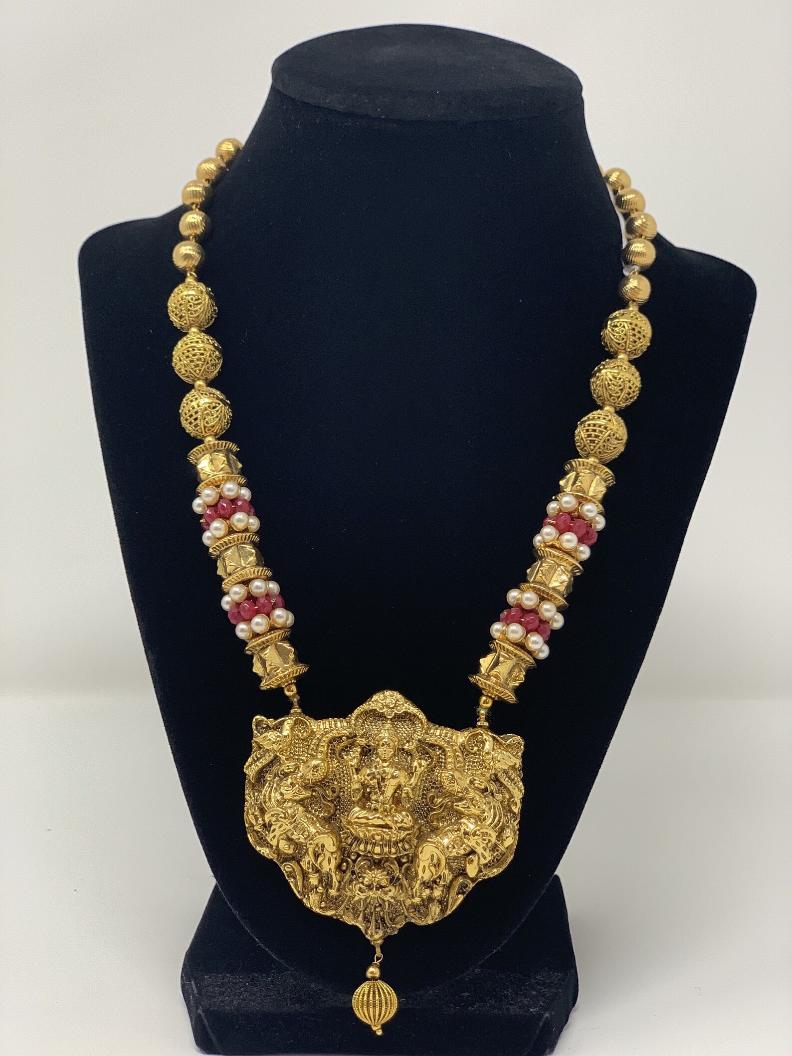 Gundla Mala with Lakshmi Pendant | Etsy