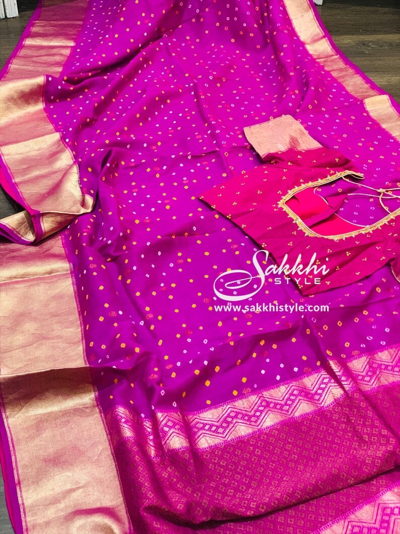 Purple and Pink Muggy Silk Saree