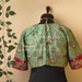 Sea green Abudai silk with light embroidery paired with heavy velvet blouse